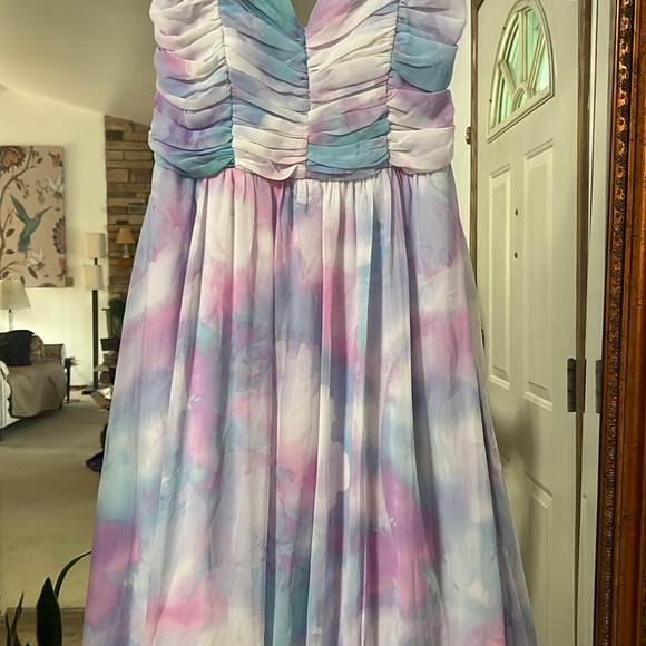 Purple Pink Blue PROM TRIXXI Long Formal Dress Gown - Picture 5 of 17